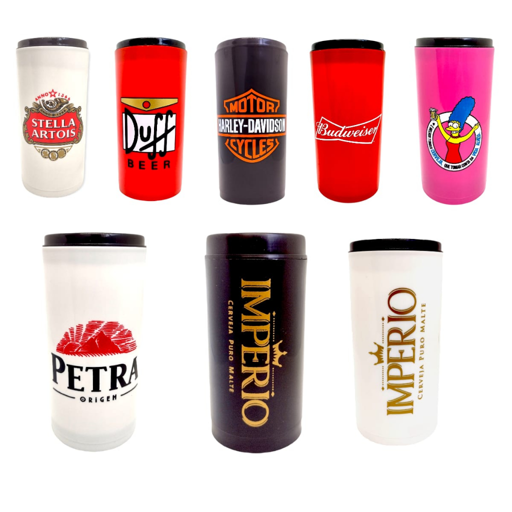 1 Porta Lata Fina 350 ml Cerveja cooler Térmico kit para churrasco festa praia