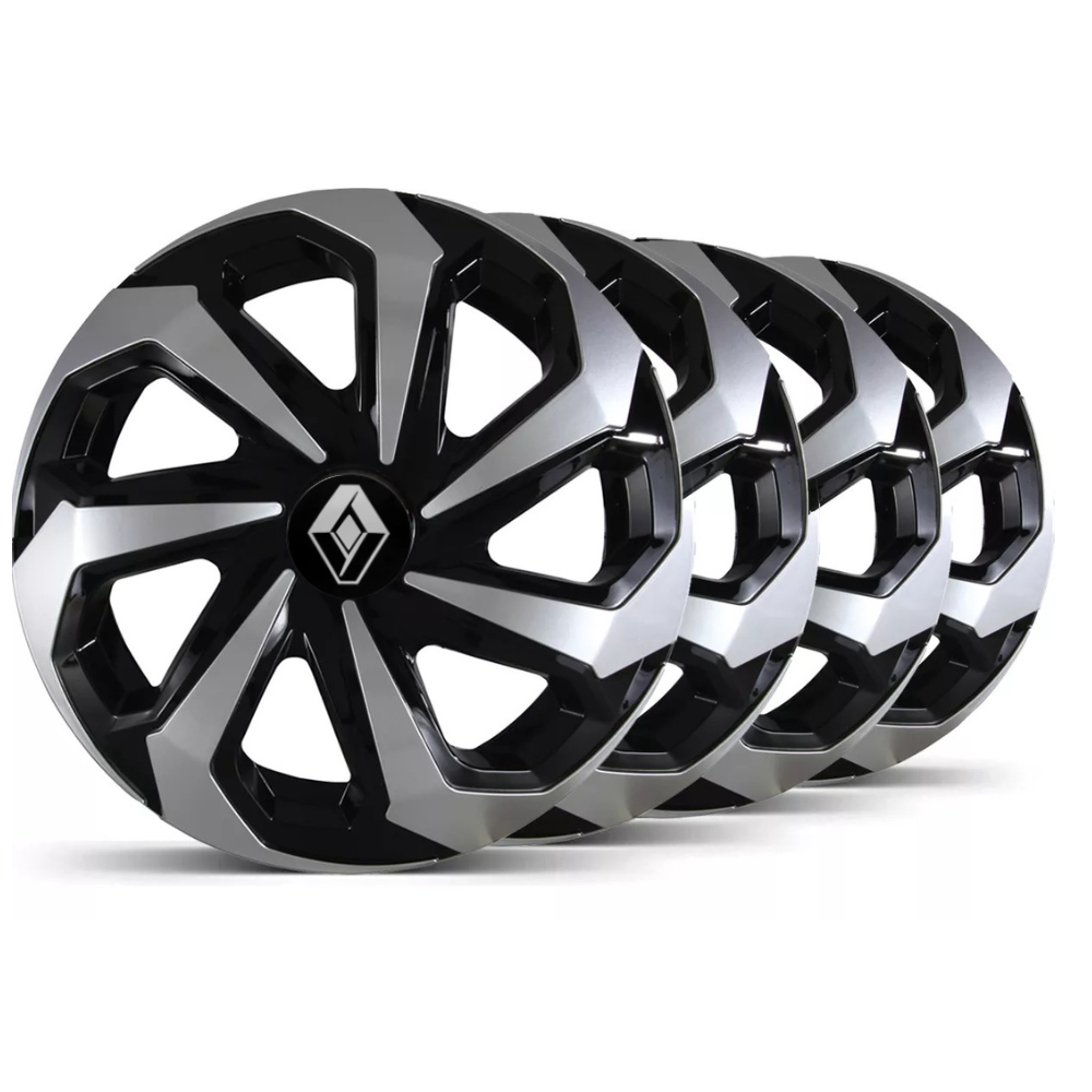 Calota Spider Black Silver Aro 14 Renault Clio Sandero
