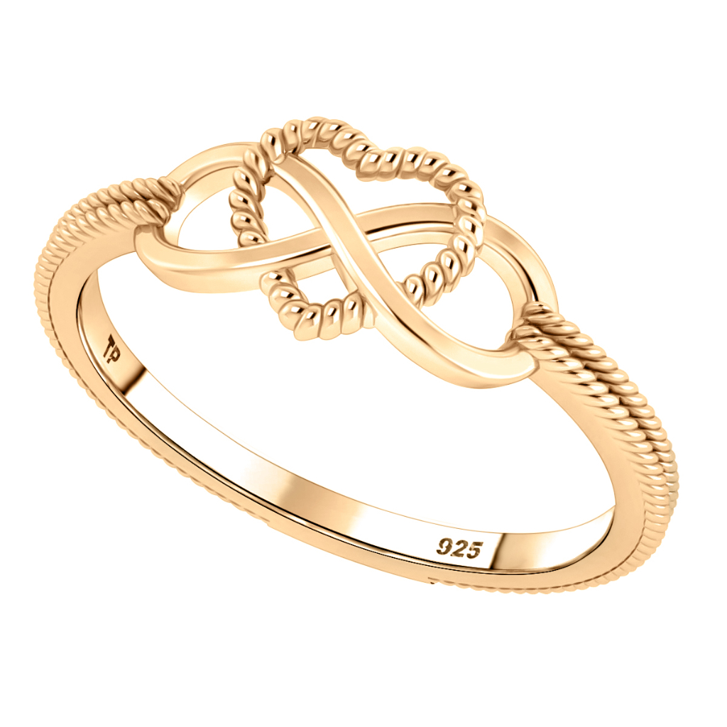 Anel Infinito Amor Prata 925 Dourada Ouro 18k - Exclusivo em Oferta na Shopee