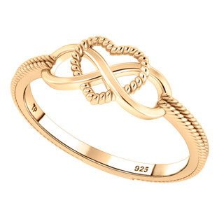 Anel Infinito Amor Prata 925 Dourada Ouro 18k - Exclusivo