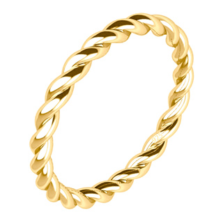 Anel Torcido Prata 925 Dourada 18k - Certificado De Garantia em Oferta na Shopee