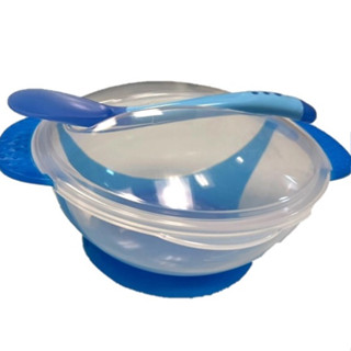 Kit Tigela De Alimentação De Bebê Antiderrapante Colher Muda De Cor Com a Temperatura