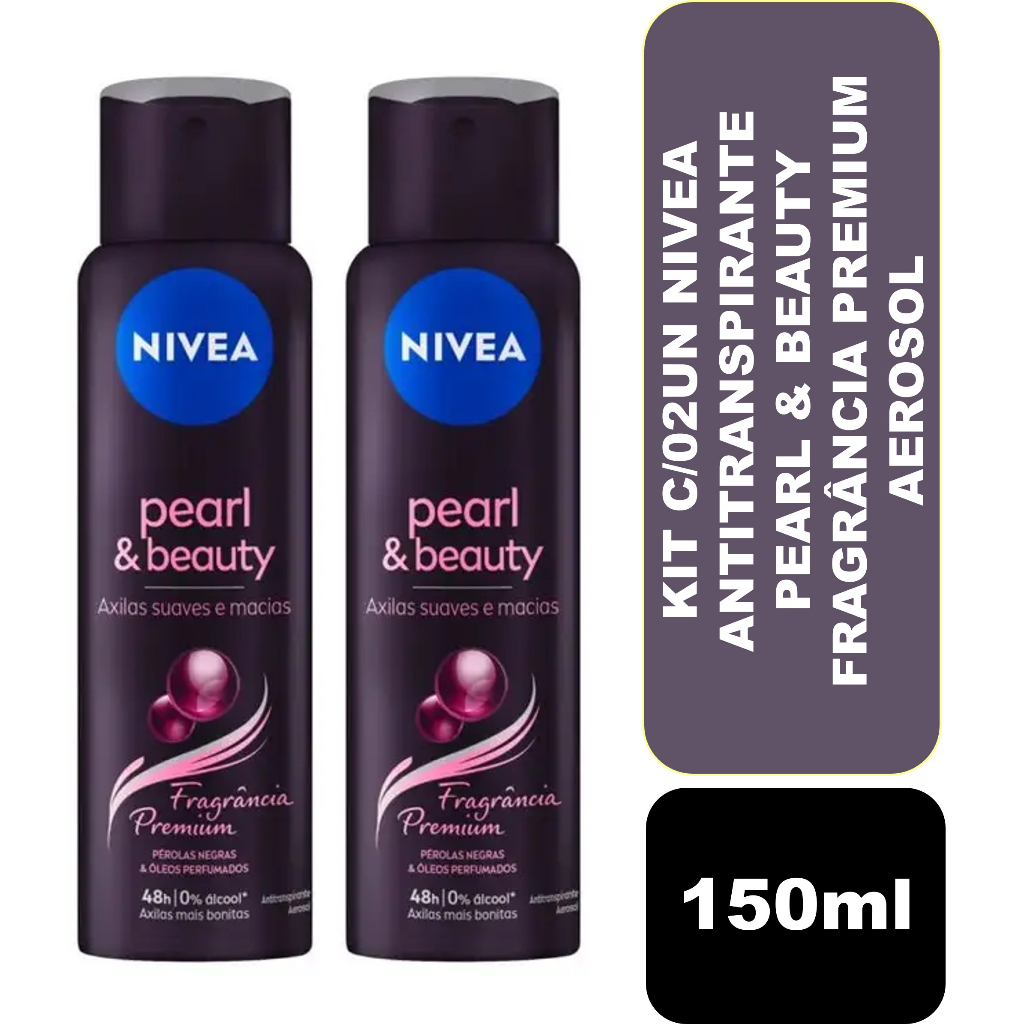 Kit com 02un Desodorante Nivea Aerosol Pearl & Beauty150ml