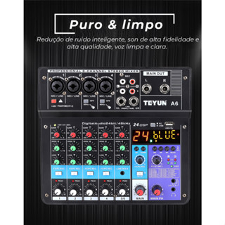 TEYUN A6 6 Canal Portátil Profissional Mixer Som Mixing Console Computador Entrada 48V Poder Número Modelo Certificação Origem