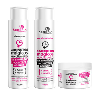 Kit 3 Minutos Mágicos Shampoo + Condicionador + Máscara Begônia