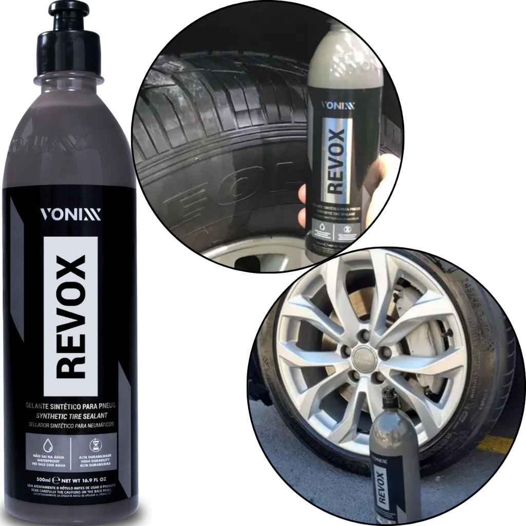 Selante Sintético Para Pneus 500ml Revox Pretinho Vonixx - Spare Parts and Accessories for Vehicles