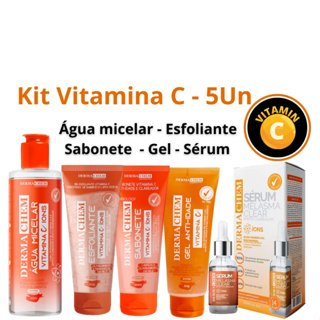 Kit Skin Care Clareador Facial Com Vitamina C Limpeza e Hidrataçao para Manchas e Melasma