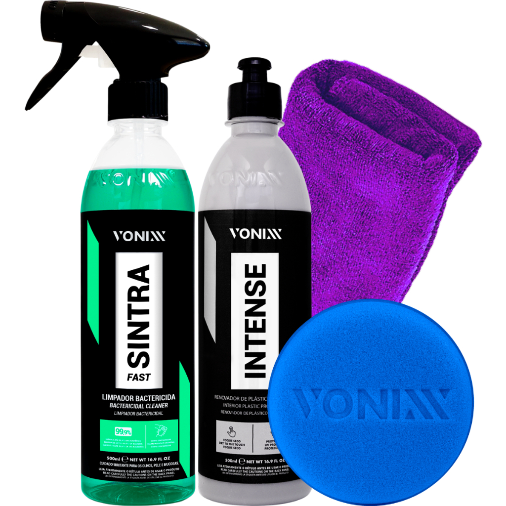 Sintra Fast Limpador + Intense Revitalizador Plástico Pano Aplicador em Oferta na Shopee