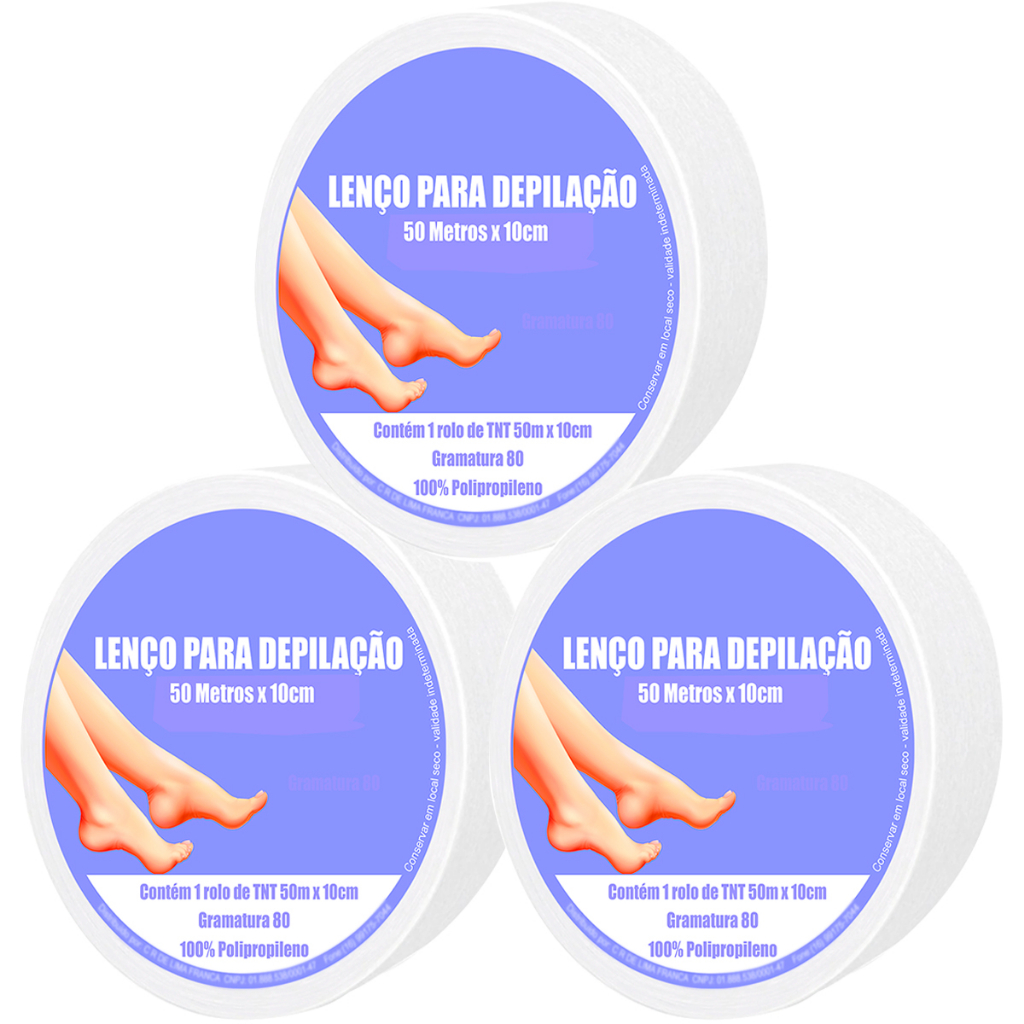 Tnt Para Depilação - Kit 3 Rolos De 50mts X 10cm em Oferta na Shopee