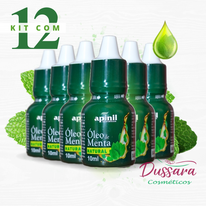 KIT COM 12 Óleo De Menta Original Apinil - 10ml