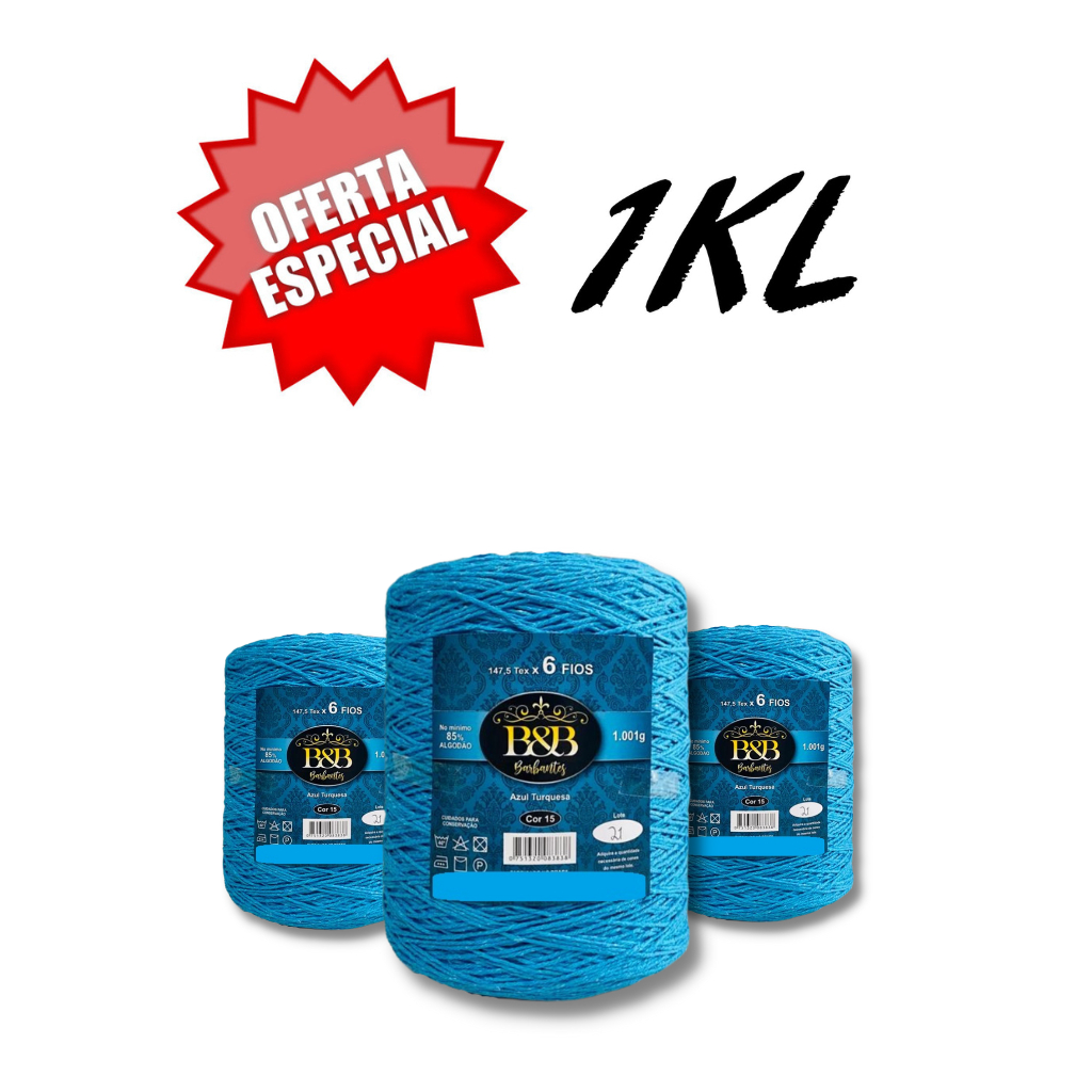 Barbante B&B Azul Turquesa 1 Klg/1000 Mts BeB