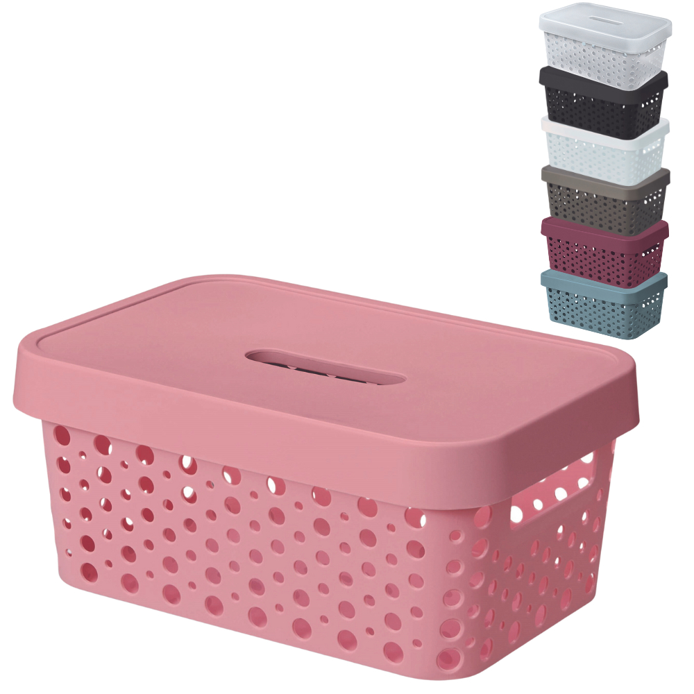 Cesto Organizador 4,5 Litros Caixa Organizadora Com Tampa 26x18x11,5 Multiuso Rattan