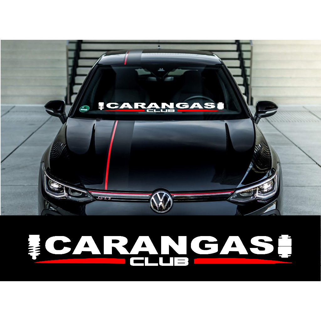 Adesivo Carangas Club Grande Para-brisa - Adesivos Equipe Carro Rebaixado Vidro Dianteiro