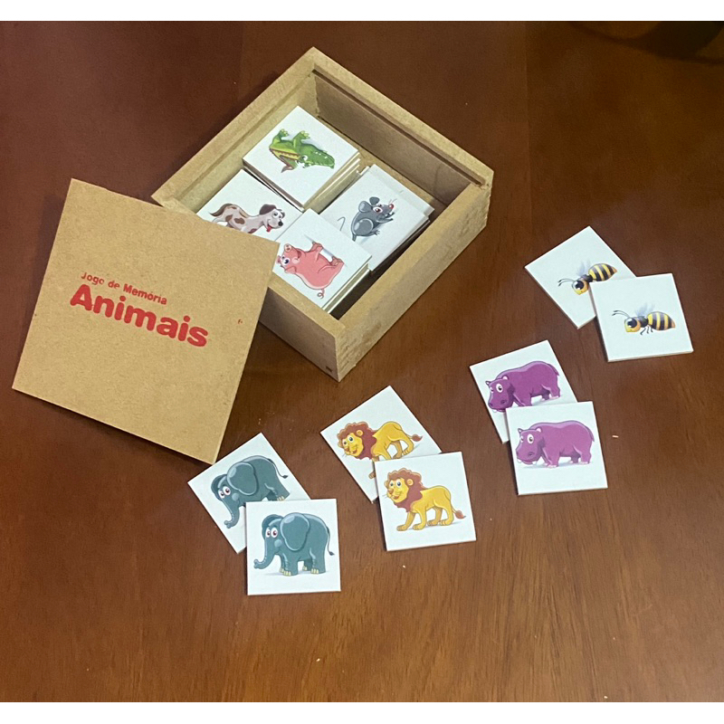 Jogo da Memória em MDF Ótimo para estimular a memória, contendo 20 pares