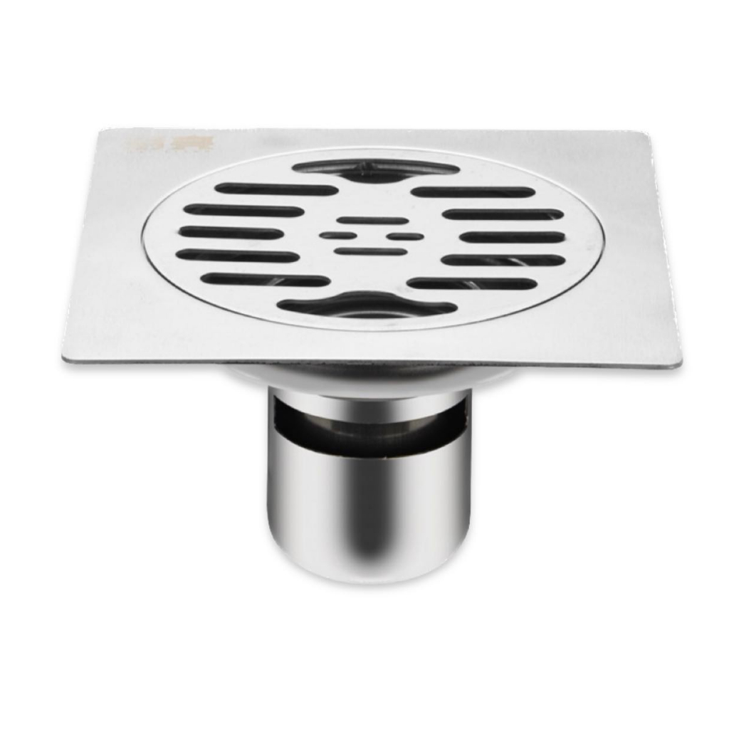 Ralo Inox Grelha Quadrado 15x15cm 2MM Espessura Drenagem Anti Odor /Inseto Com Filtro  Aço SUS201