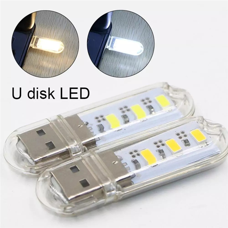 Mini Lâmpada Led Noturna Portátil Usb 3 Led  De Leitura De Mesa em Oferta na Shopee