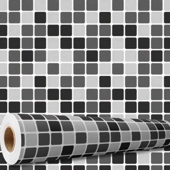 Papel de Parede 3D Pastilha Cinza 5 METROS x 45CM Adesivo Autocolante para Sala, Quarto em Oferta na Shopee