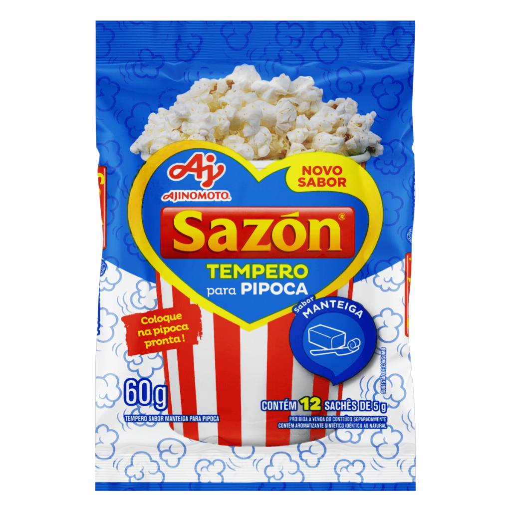 Tempero Para Pipoca Sazón Pacote 60g - Escolha seu sabor