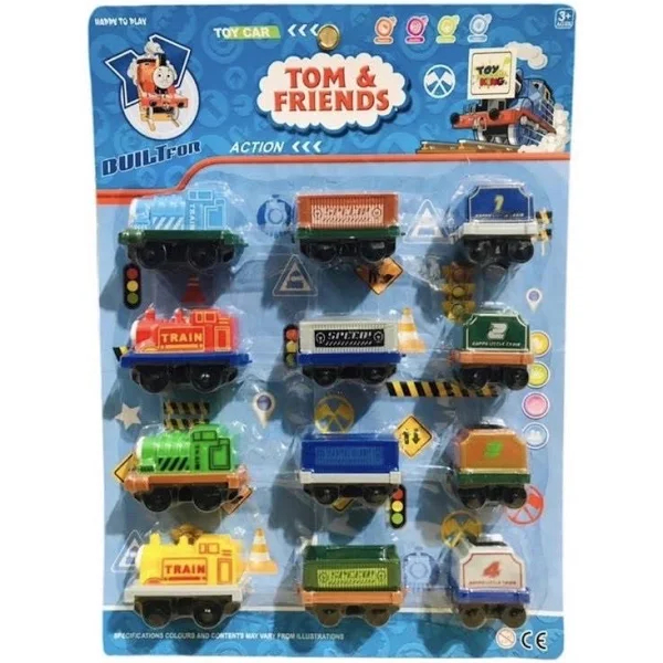 Brinquedo Trenzinho Com Vagões Kit Com 4 Trem Estilo Thomas Tomas