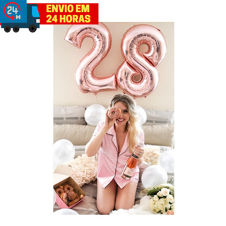Balão Bexiga Numero Metalizado Rose Gold 70cm ou 40cm Especial Para Festas