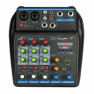 Mesa de som 4 canais com efeito para voz integrado Bluetooth USB Mp3, 110 e 220