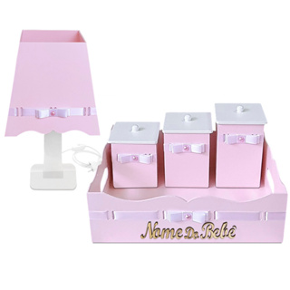 Kit Higiene Personalizado com nome e Abajur para quarto do Bebê em Oferta na Shopee
