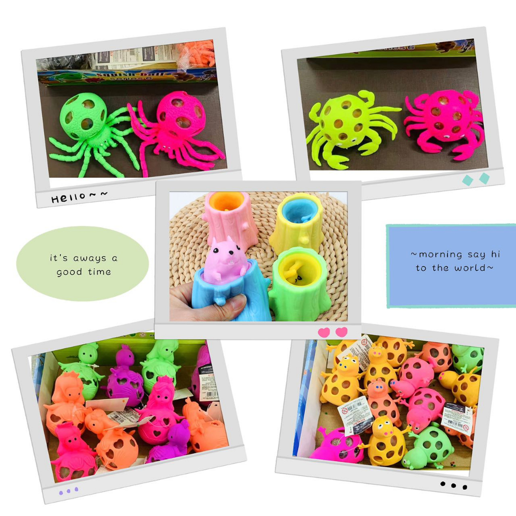 Squish Fidget Bola de apertar Caranguejo/sereia/porquinho  Sortido Anti Estress em Oferta na Shopee