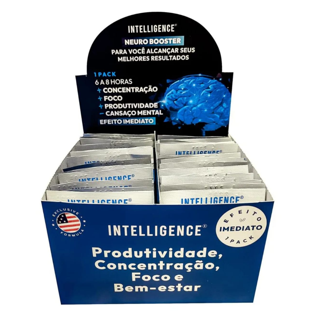 Neuro Booster Intelligence , Produtividade , Concentração , Foco e Bem – Estar 30 Packs
