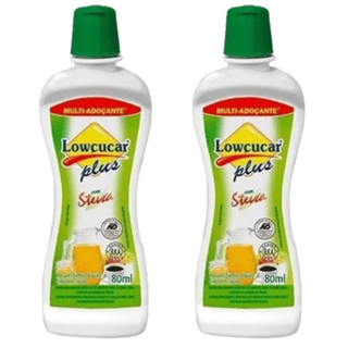 Adoçante Lowçucar Plus C/ Stevia Liquido 80ml - Kit 2 Unid.