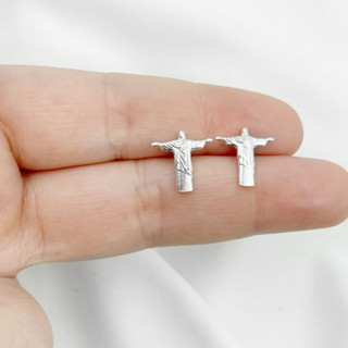 Brinco Cristo Redentor 12mm prata 925