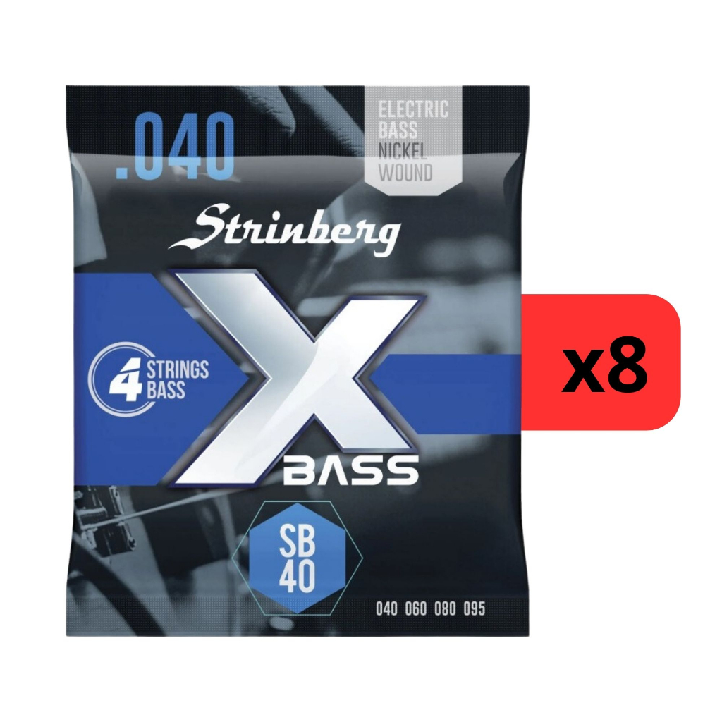 Kit 8 Encordoamento Strinberg Para Contra Baixo SB40 - 4 Cordas
