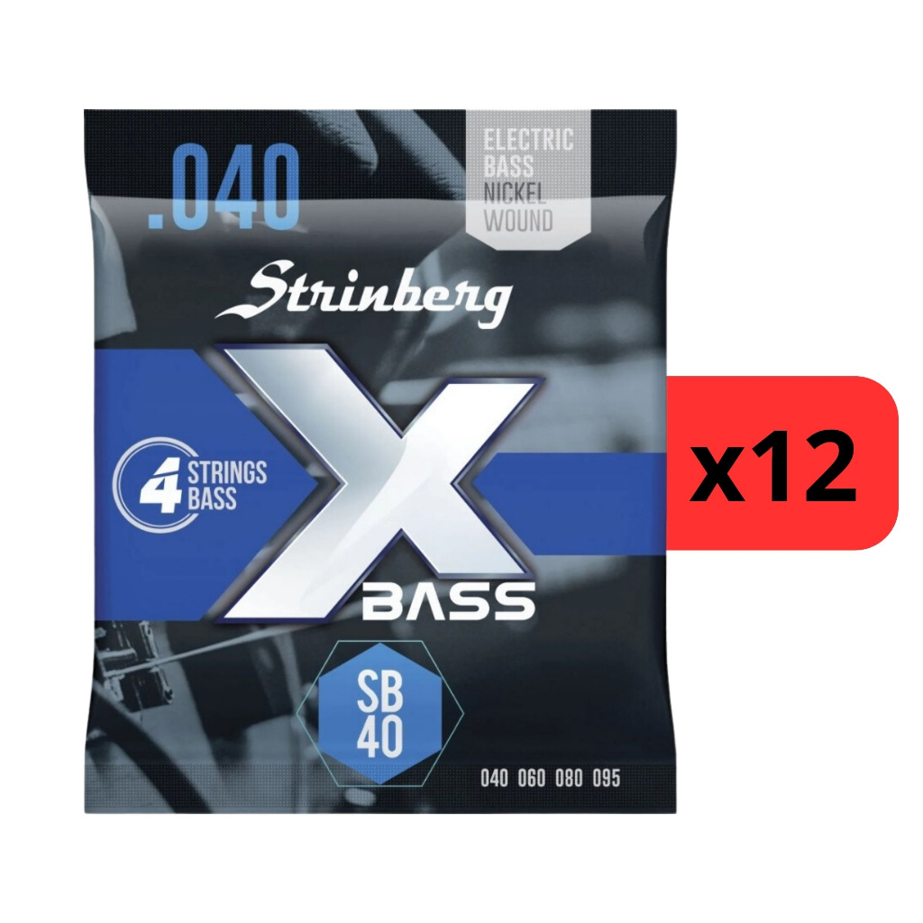 Kit 12 Encordoamento Strinberg Para Contra Baixo SB40 - 4 Cordas