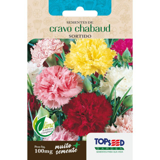 Sementes de Cravo Chabaud Sortido 100mg - Topseed Linha Tradicional Flores