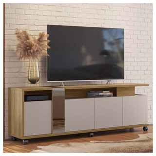 Rack Bancada Para TV 70 Polegadas Columbus Lamina Mel Cacao Caemmun