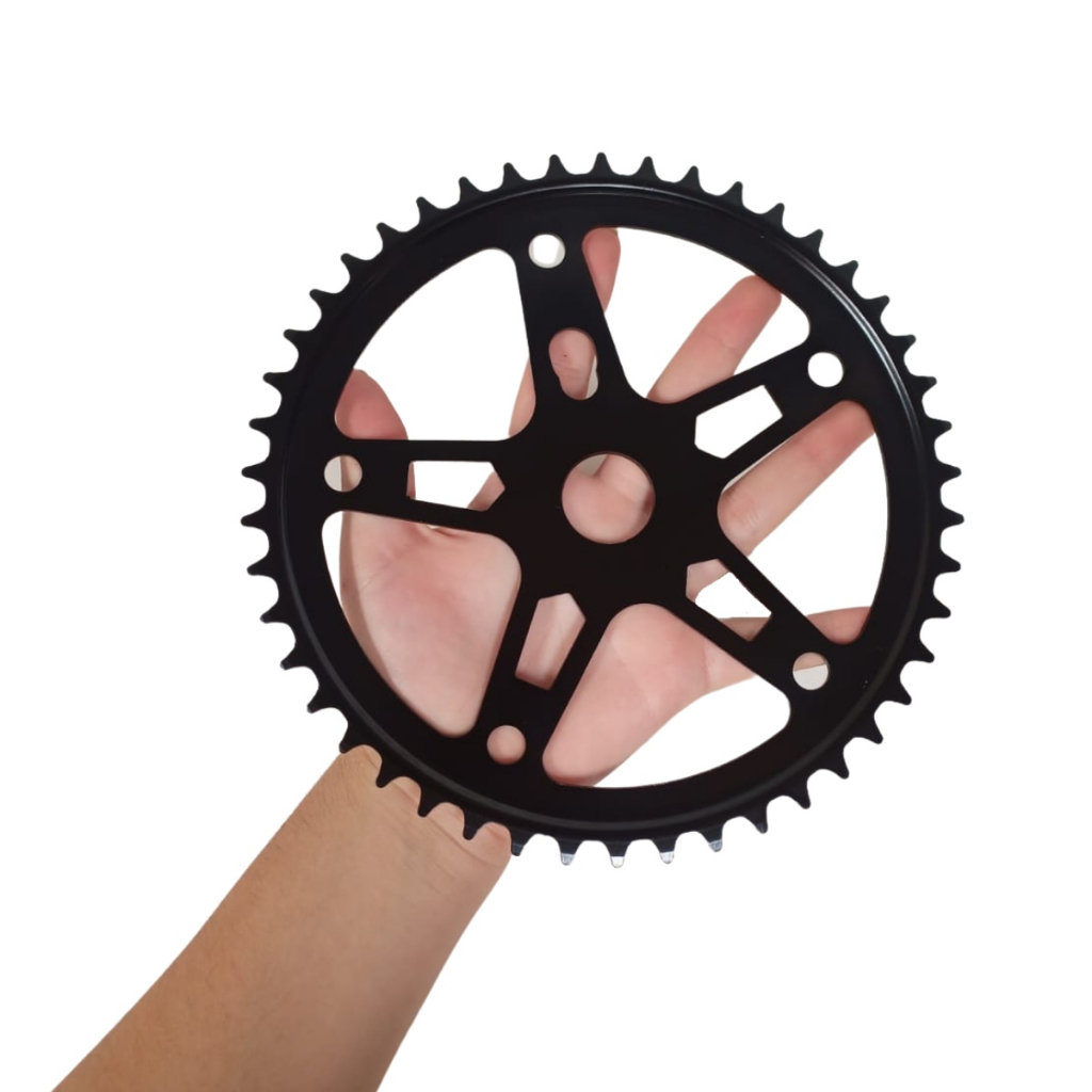 Coroa de Bicicleta Aro 26 - Preta ou Prata 46 Dentes para Bicicleta Poti Monark Praiana etc