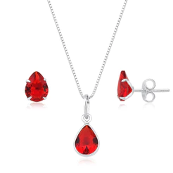 Conjunto Colar e Brinco Gota Prata 925
