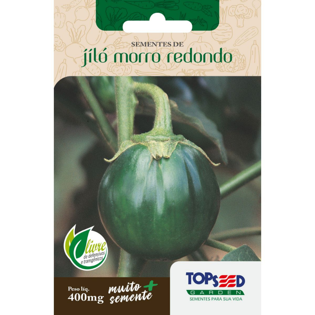 Sementes de Jiló Morro Redondo 400mg - Topseed Linha Tradicional Hortaliças