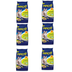 Kit 6 Areia Higiênica Pipicat Campestre Grãos Extra Finos 4 kg