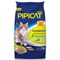 Areia Higiênica Pipicat Campestre Grãos Extra Finos 4 kg