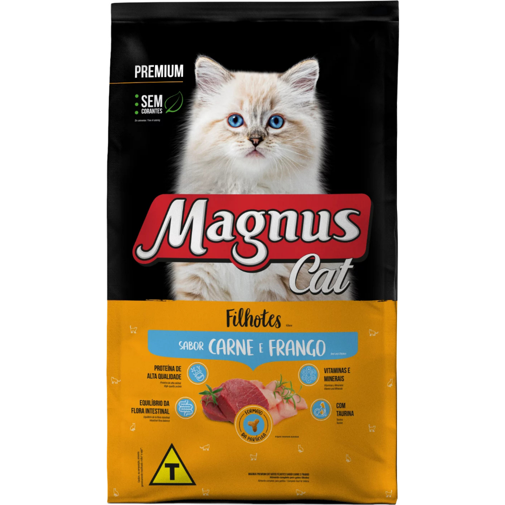 Ração Magnus Cat Gatos Filhotes Carne E Frango 1 kg