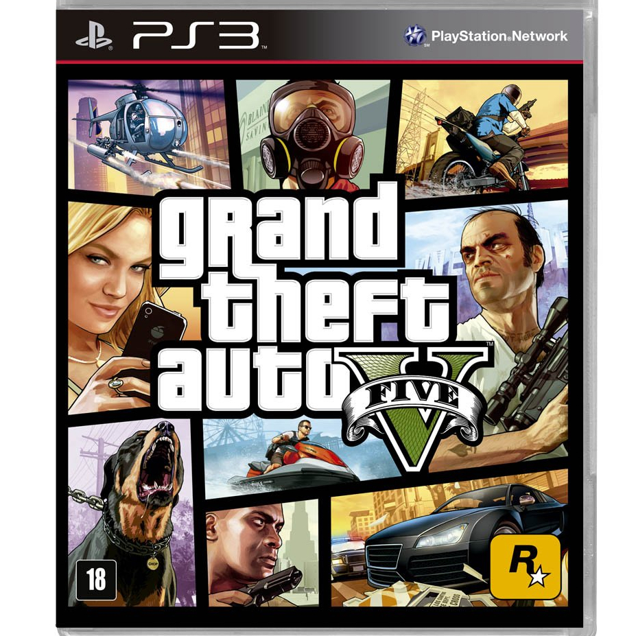GTA 5 - GRAND THEFT AUTO V - PS3 MIDIA FISICA ORIGINAL - SEM MAPA E SEM MANUAL