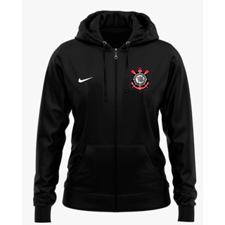 Blusa de frio moletom do Corinthians futebol time torcedor agasalho com capuz e zíper