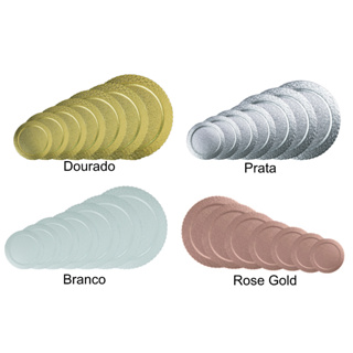 10 Cake Board Premium Base Laminada para Bolo 21, 24, 26, 28, 32, 35, 38cm Branco Dourado Prata Rose em Oferta na Shopee
