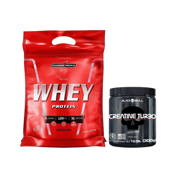 Nutri Whey Isolado e Concentrado 907g + Creatina Turbo 300g - Massa Muscular