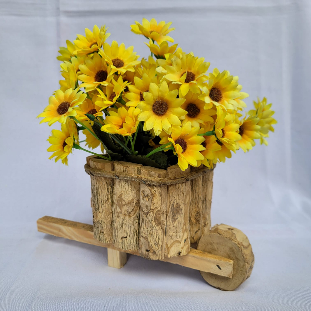 Vaso Cachepô Carrinho 8x8cm Madeira Café Rústico em Oferta na Shopee