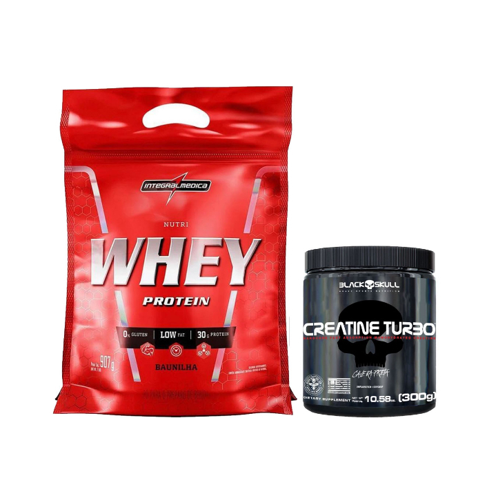 Nutri Whey Isolado e Concentrado 907g + Creatina Turbo 300g - Massa Muscular