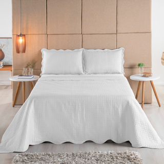 Kit Cobre Leito Colcha Solteiro Casal Queen King 3 e 2 Peças Dupla Face Micro Percal 150 Fios Matelado Pastilhas em Oferta na Shopee