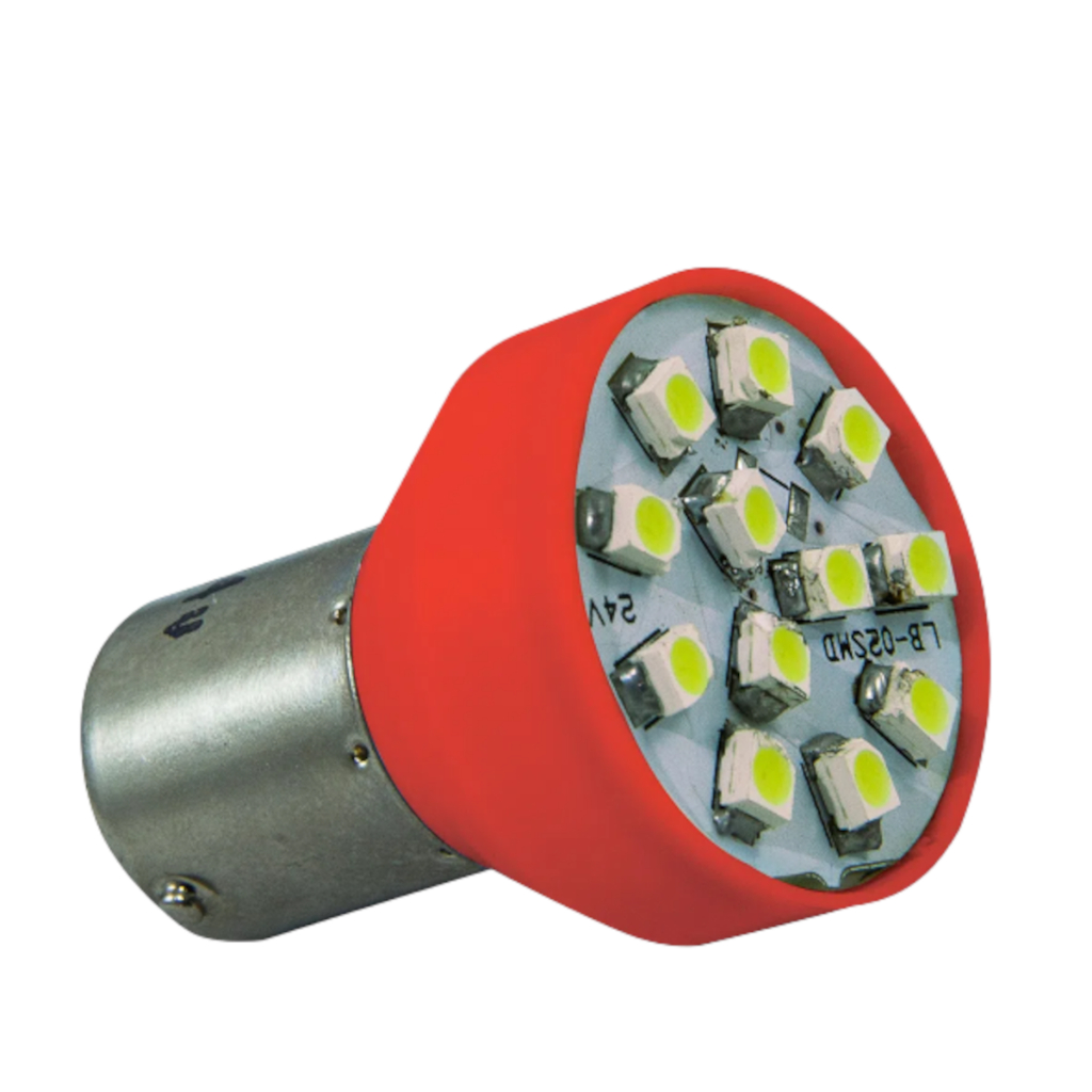 Lâmpada LED 1141 24V 3.5W 12 LEDs 1 Polo - Vermelho