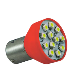 Lâmpada LED 1141 24V 3.5W 12 LEDs 1 Polo - Vermelho