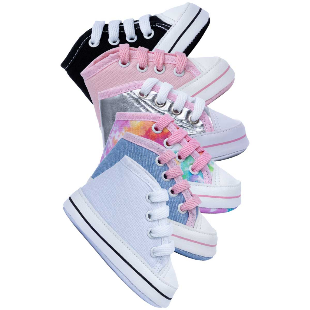 Kit 02 Pares Tenis Bebe Star Menino Menina Sapatinho Infantil Macio 01.03 em Oferta na Shopee